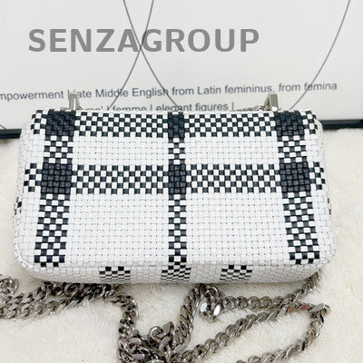 Burberry Chain Shoulder Crossbody Bag White Silver Classic Women Fashion
