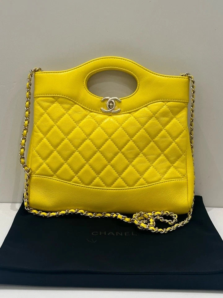 CHANEL 31Bag Mini Yellow Tote Shoulder Bag For Women