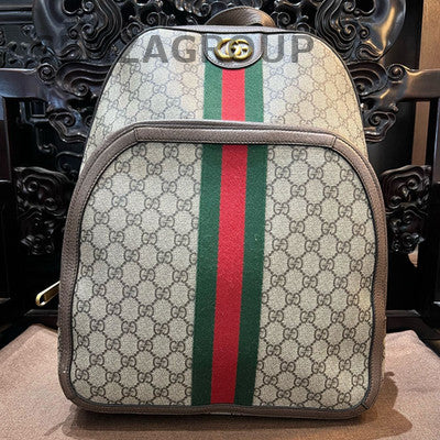 Gucci Ophidia GM Backpack Brown Gold Buckle Unisex Classic