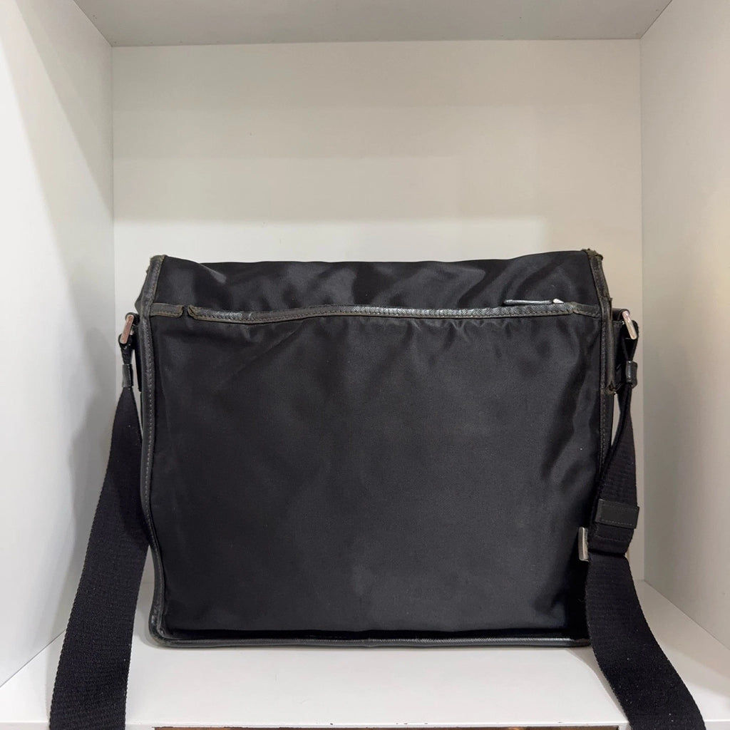 PRADA Nylon Flap Messenger Shoulder Crossbody Bag For Women