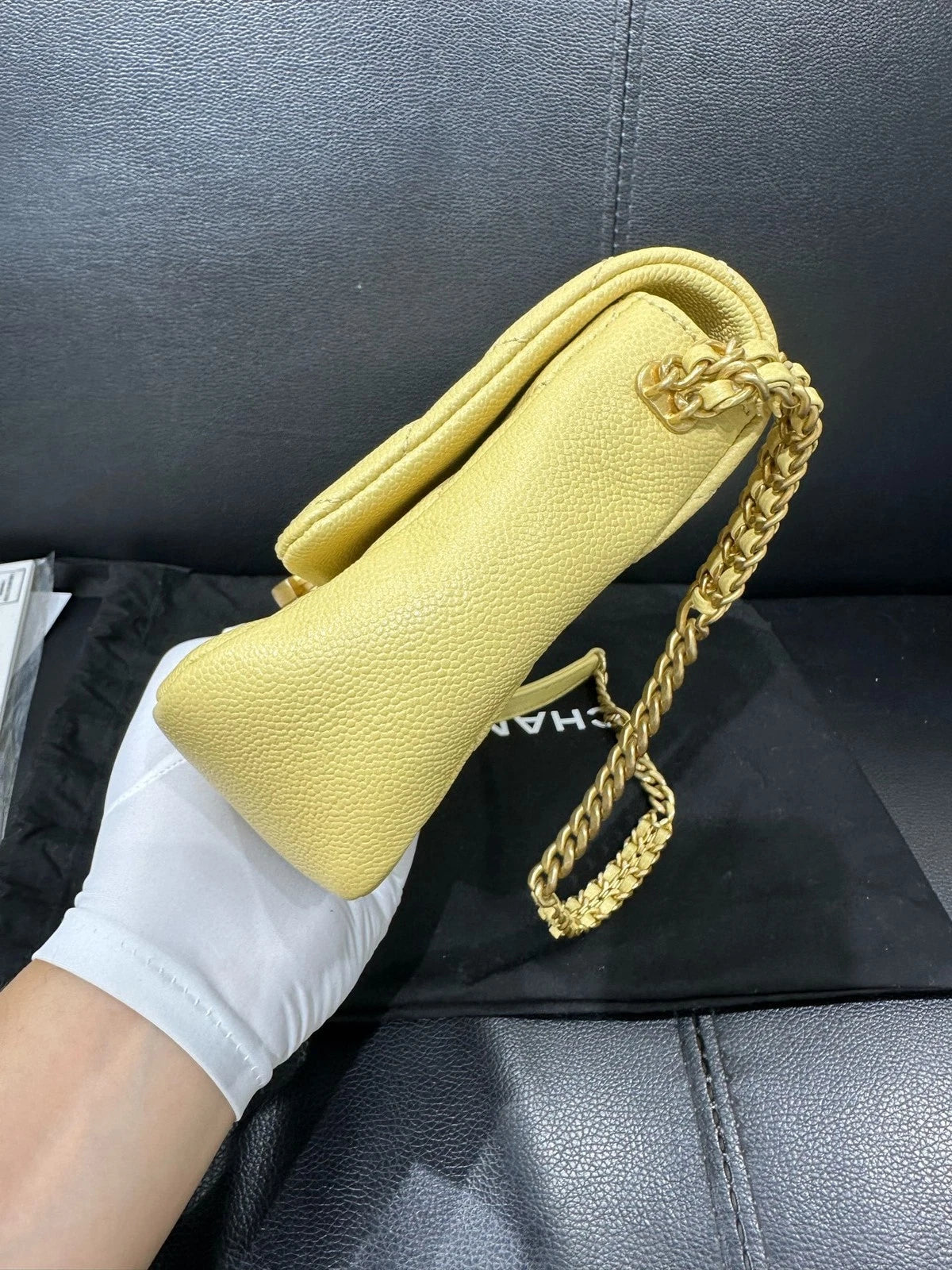CHANEL Grained Leather Mini Flap Crossbody Bag For Women Pre-owned