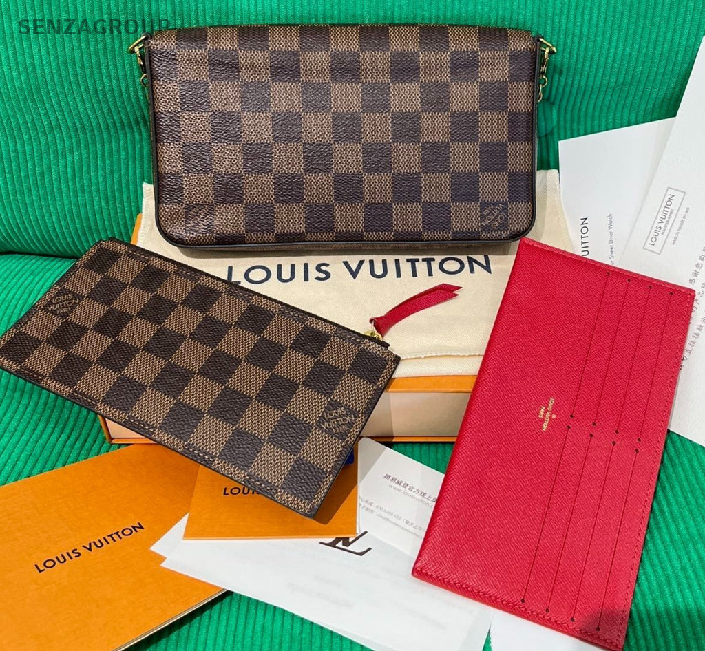 Louis Vuitton Damier Ebene Shoulder Crossbody Bag Brown Women