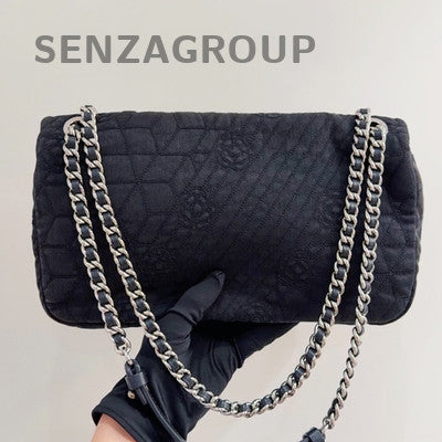 Chanel Classic Flap Black Silver Chain Shoulder Crossbody Bag