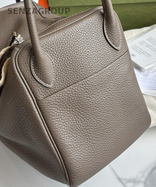 Hermes Lindy30 Top Handle Shoulder Bag Gray Used Women Classic Designer