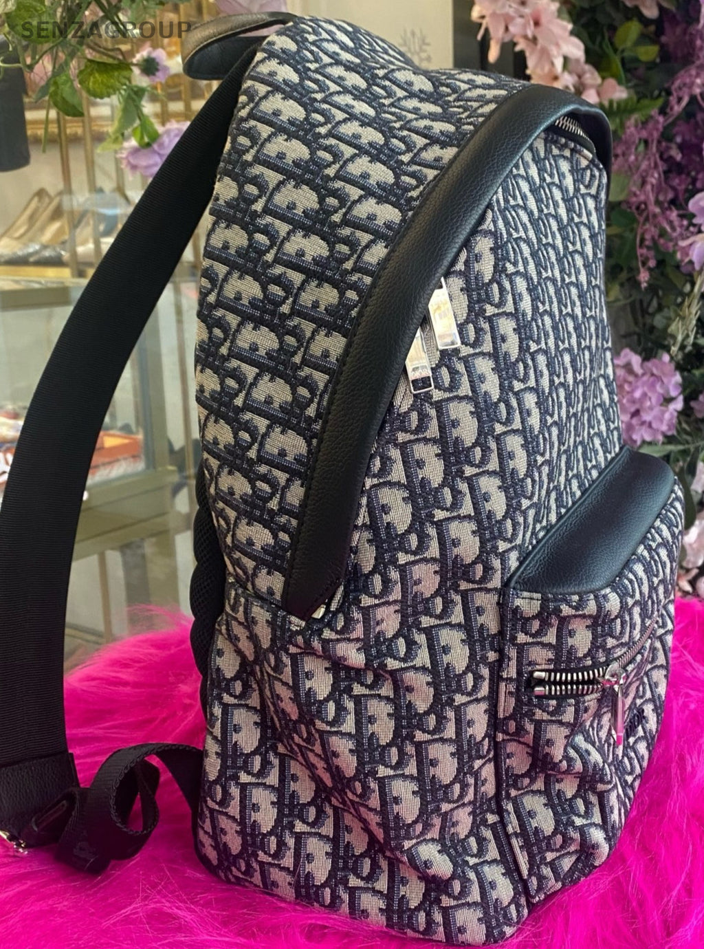 Christian Dior Backpack GM Monogram Navy Logo Shoulder bag Almost Brand NEW