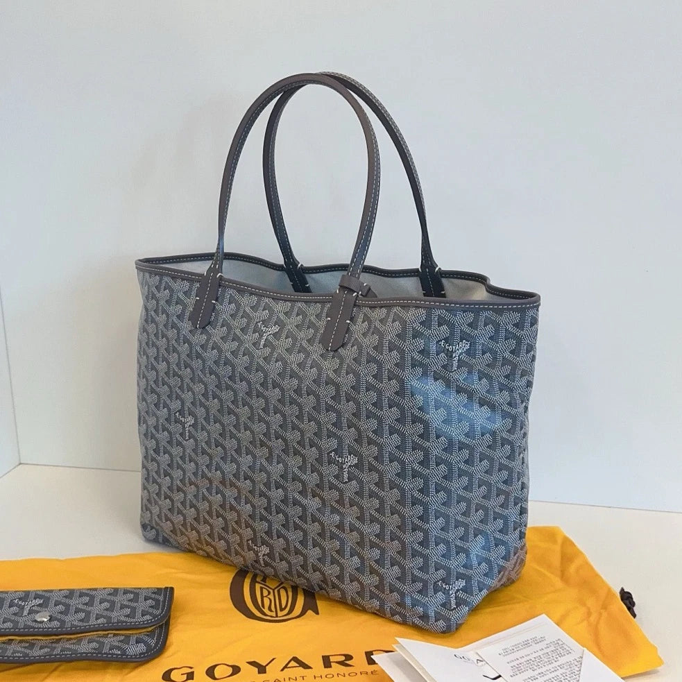 Goyard Saint Louis PM Tote Handbag Shoulder Bag Gray Women Classic