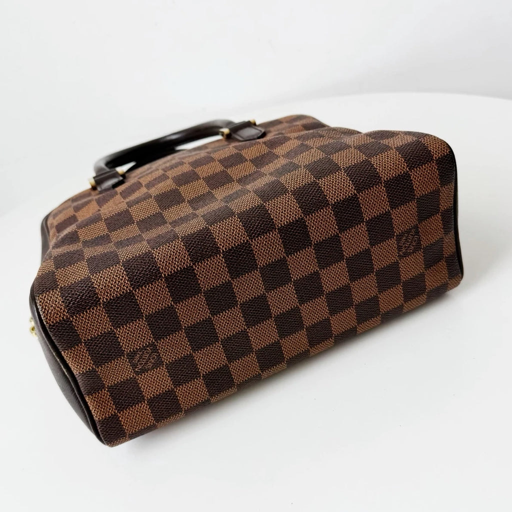 Louis Vuitton Triana Damier Ebene Canvas Handbag Gold Hardware