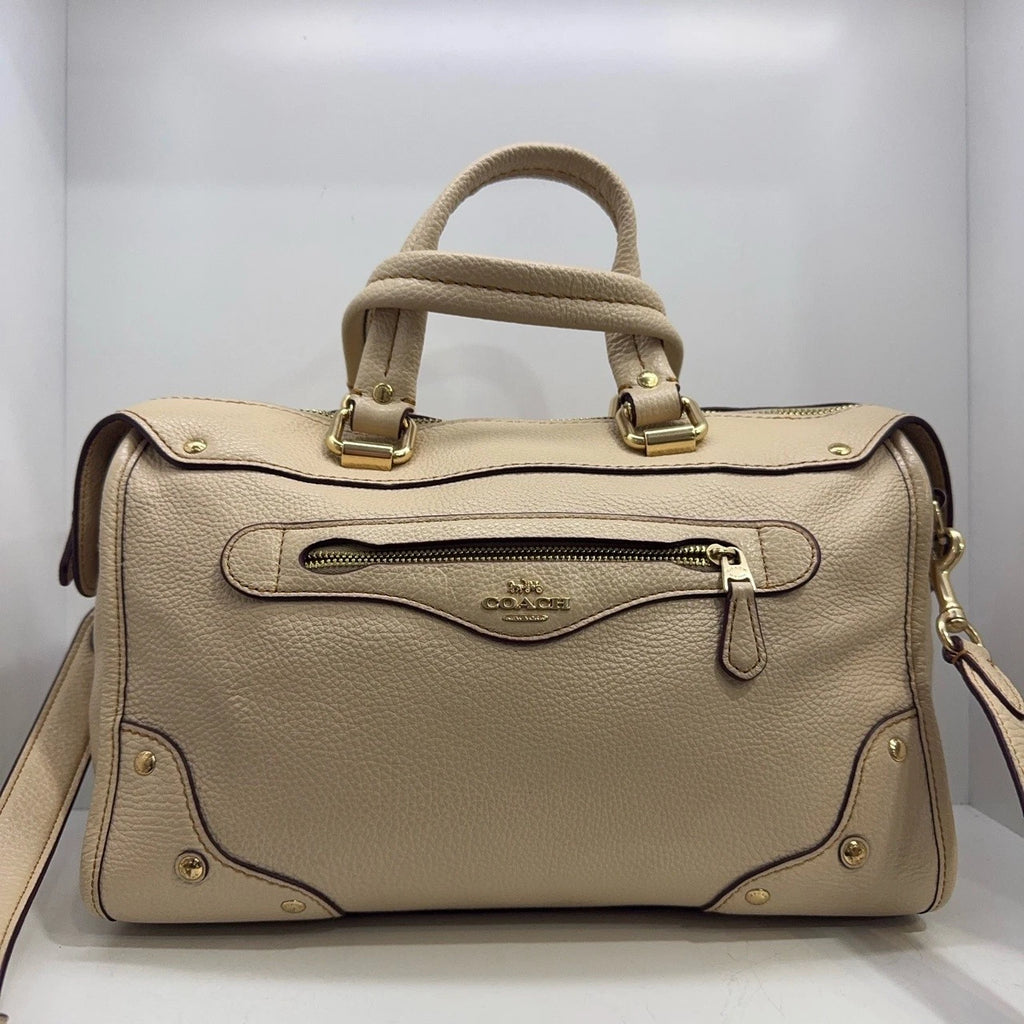 COACH Millie 30 Pebbled Leather Boston Shoulder Handbag Crossbody Women