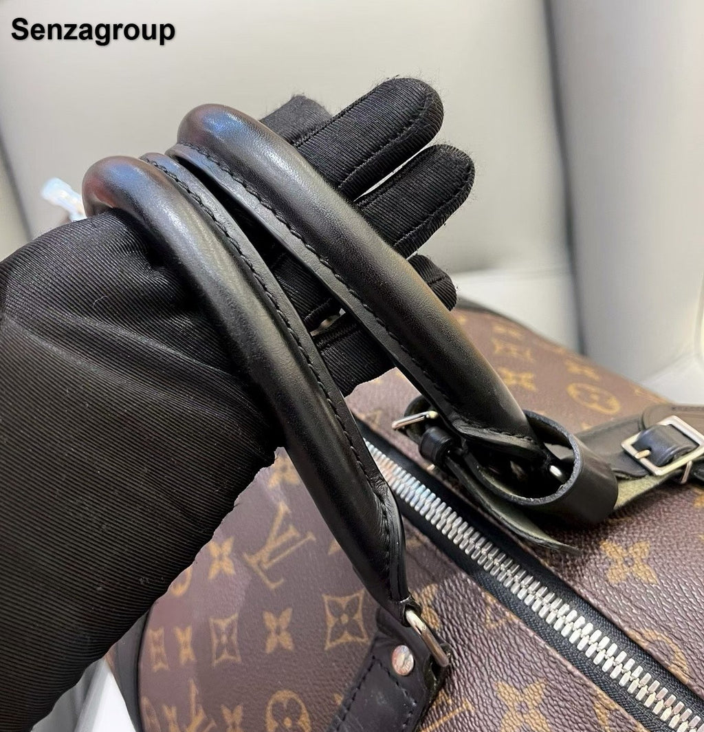 Louis Vuitton Keepall45 Monogram Top Handle Shoulder Bag Brown Silver Unisex