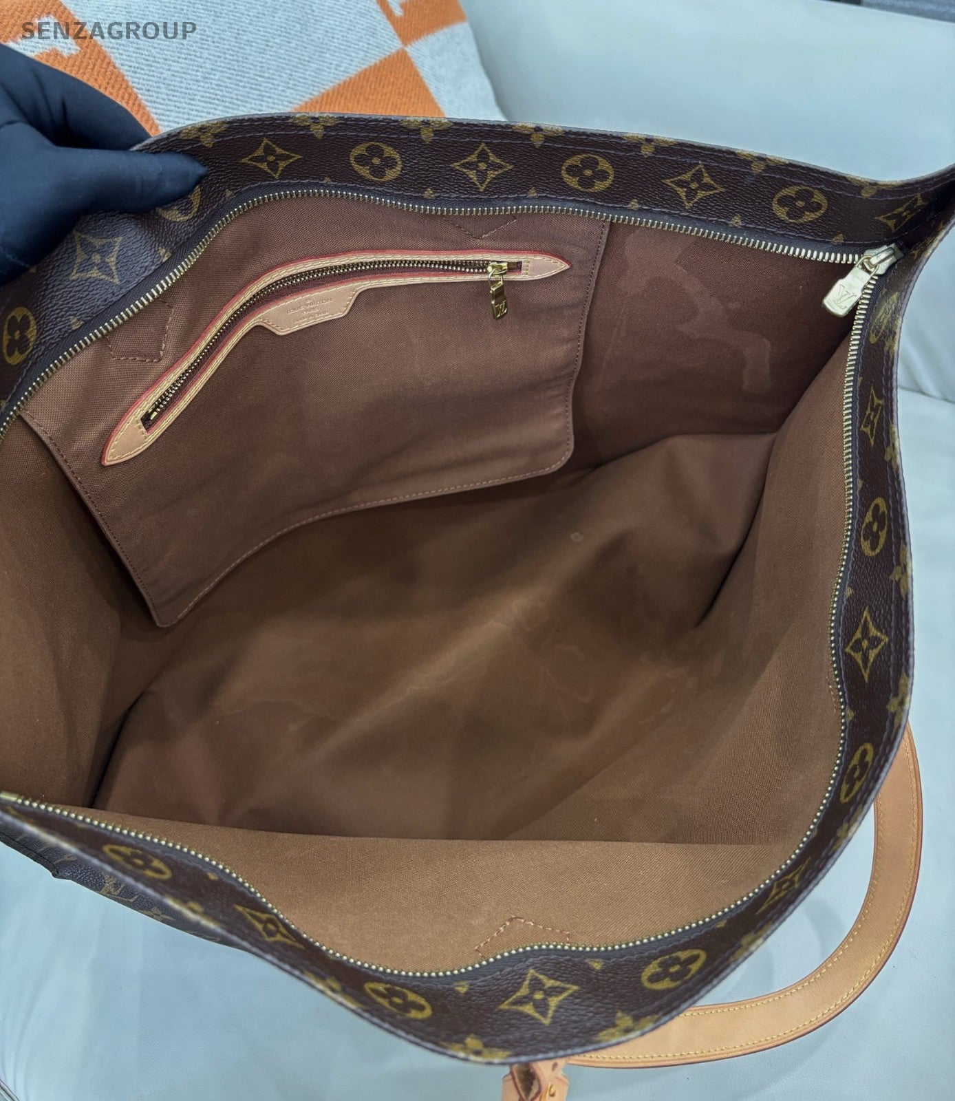 Louis Vuitton All In Monogram Shoulder Bag Brown Gold Women Classic