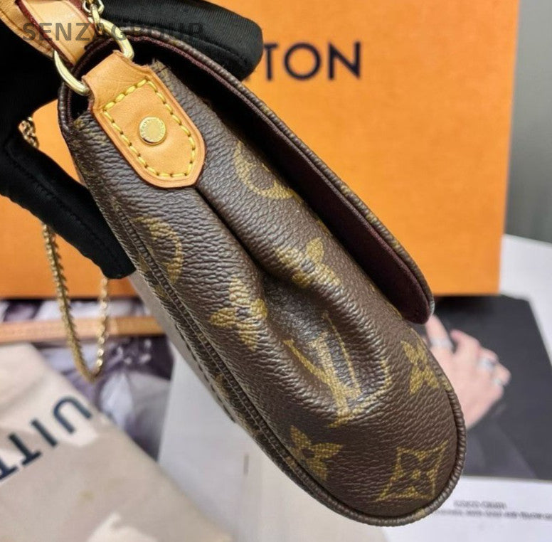 Louis Vuitton Favorite MM Monogram Chain Shoulder Bag Crossbody Women Classic