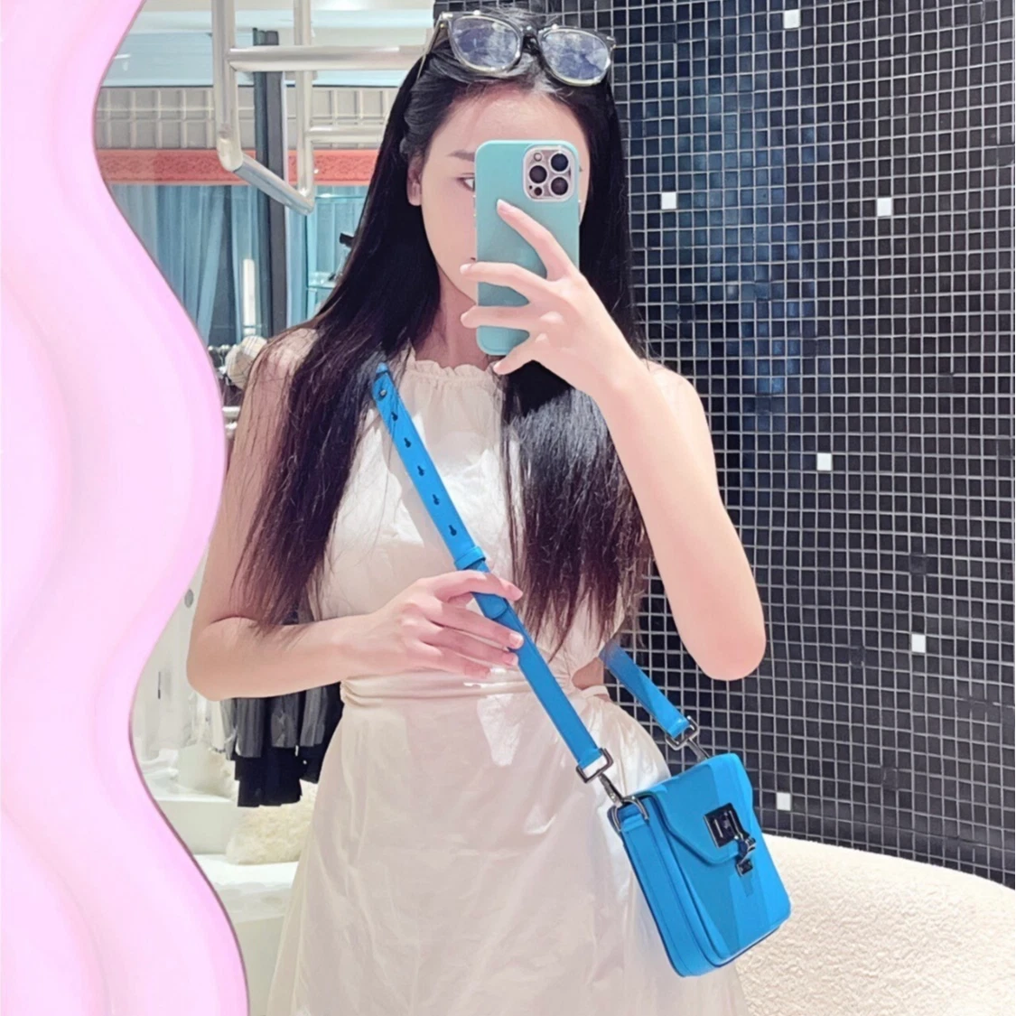 Dior Logo Calfskin Messenger Crossbody Shoulder Bag Clutch Women
