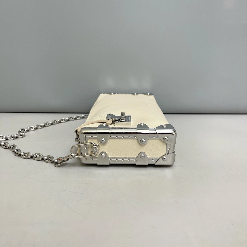 Louis Vuitton Slim Trunk Beige 2Way Crossbody Shoulder Bag Women Classic