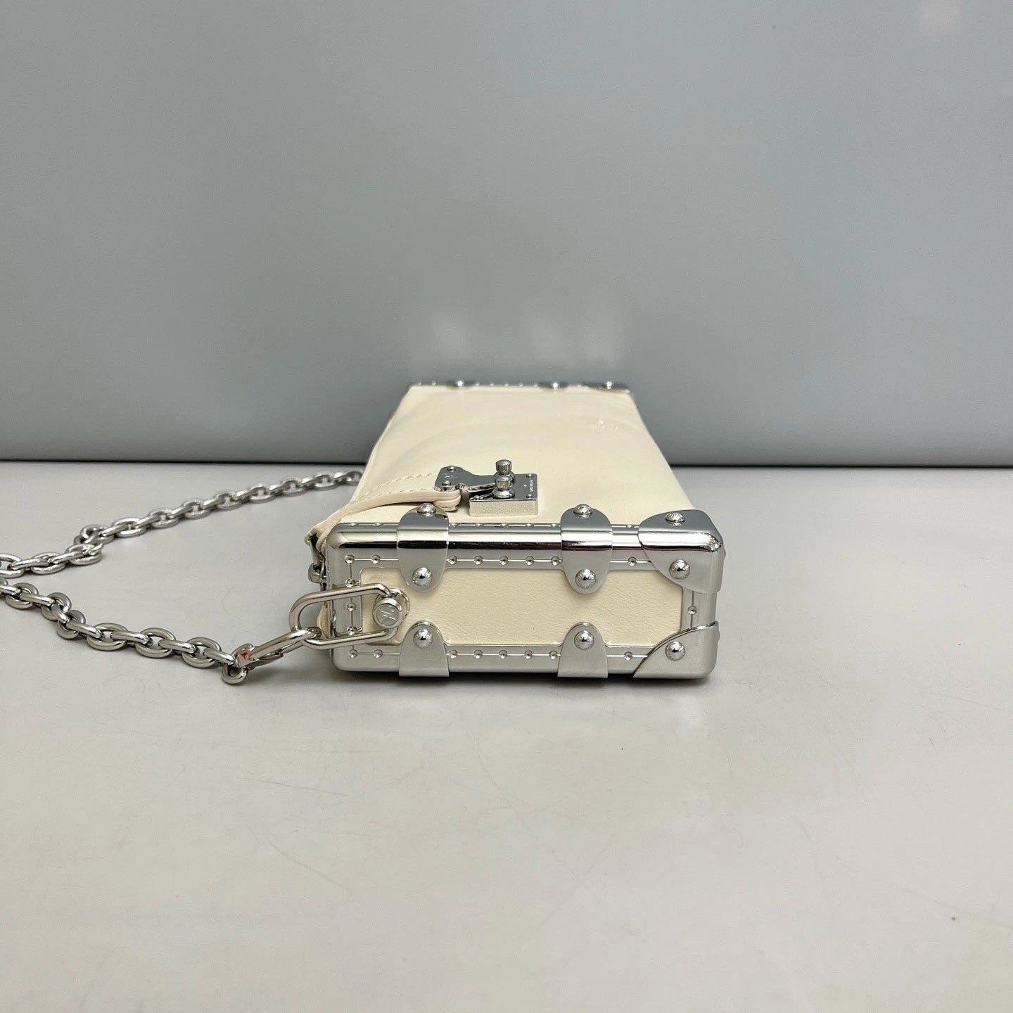Louis Vuitton Slim Trunk Beige 2Way Crossbody Shoulder Bag Women Classic