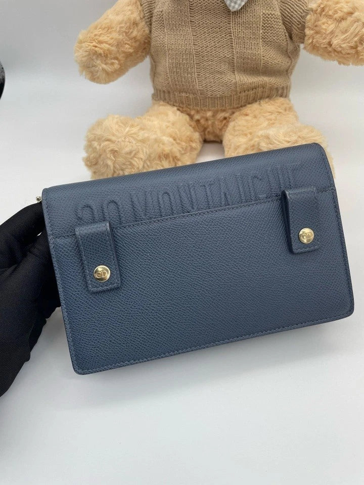 Authentic Dior Leather 2-in-1 WOC Crossbody Waist Bag For Women