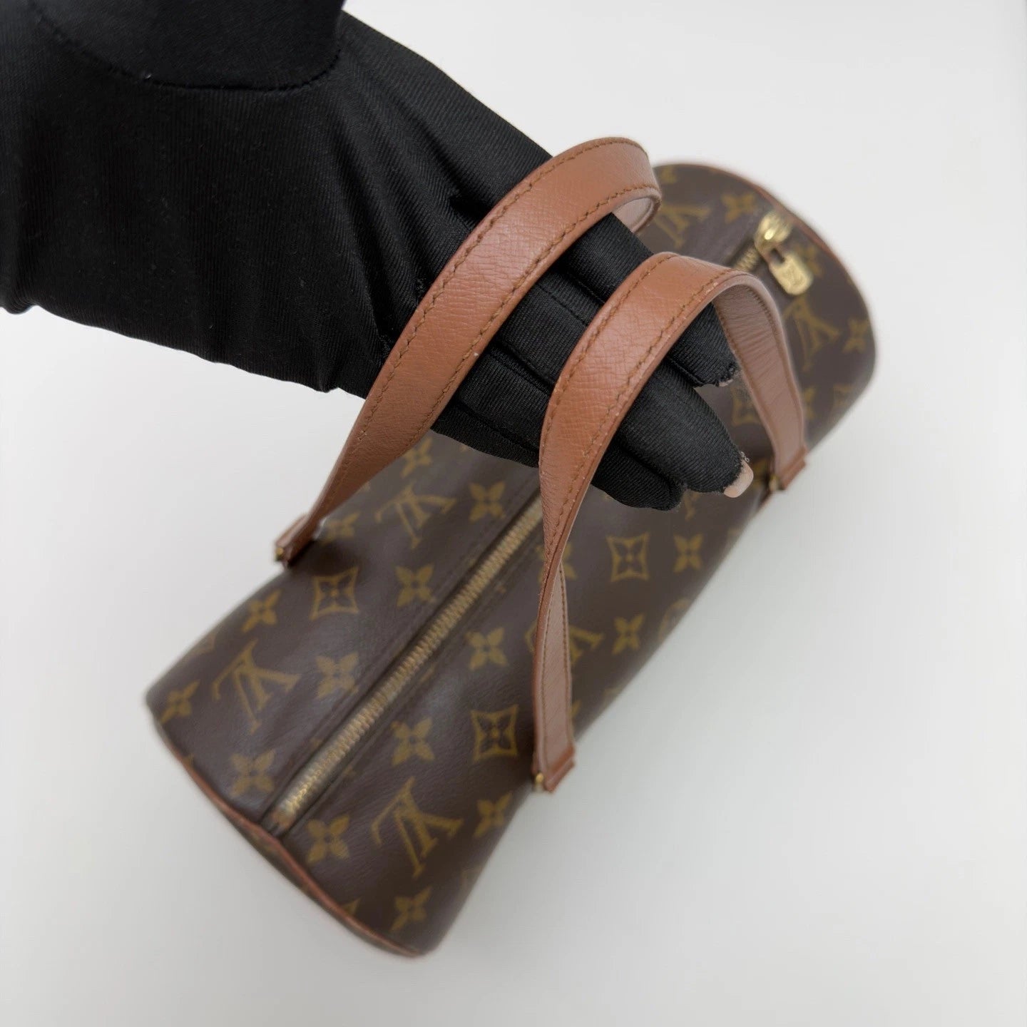 Louis Vuitton Papillon Vintage Monogram Shoulder Bag Brown Gold Used Women