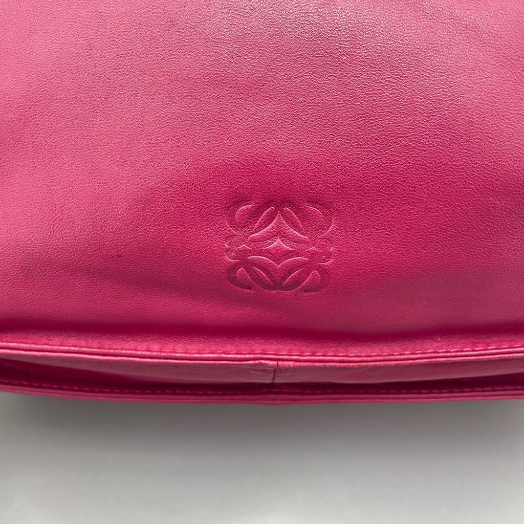 Loewe Pink Leather Fringe Bucket Bag For Women