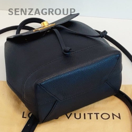 Louis Vuitton Lock Me Mini Backpack Black Gold Used Women Classic Designer