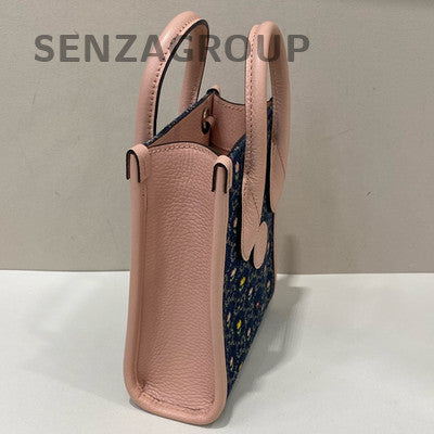 Gucci Denim Mini Tote Bag - Blue & Pink - Fashionable Women's Handbag