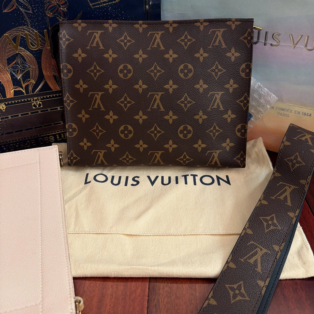 Authentic Louis Vuitton Monogram Canvas Shoulder Crossbody Bag Brown GHD