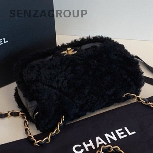 Chanel Chain PM 2Way Shoulder Bag Crossbody Black Gold Women Classic