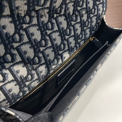 Dior Blue Gold Buckle Monogram Medium Montaigne Shoulder Bag Classic Women