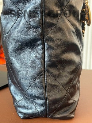 Chanel 22 Bag Small Black Gold Quilted Calfskin Chain Shoulder Bag