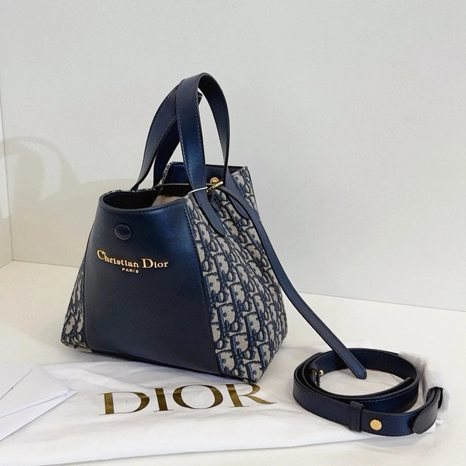 Christian Dior Signature Oblique Canvas Bucket Top Handle Crossbody Women