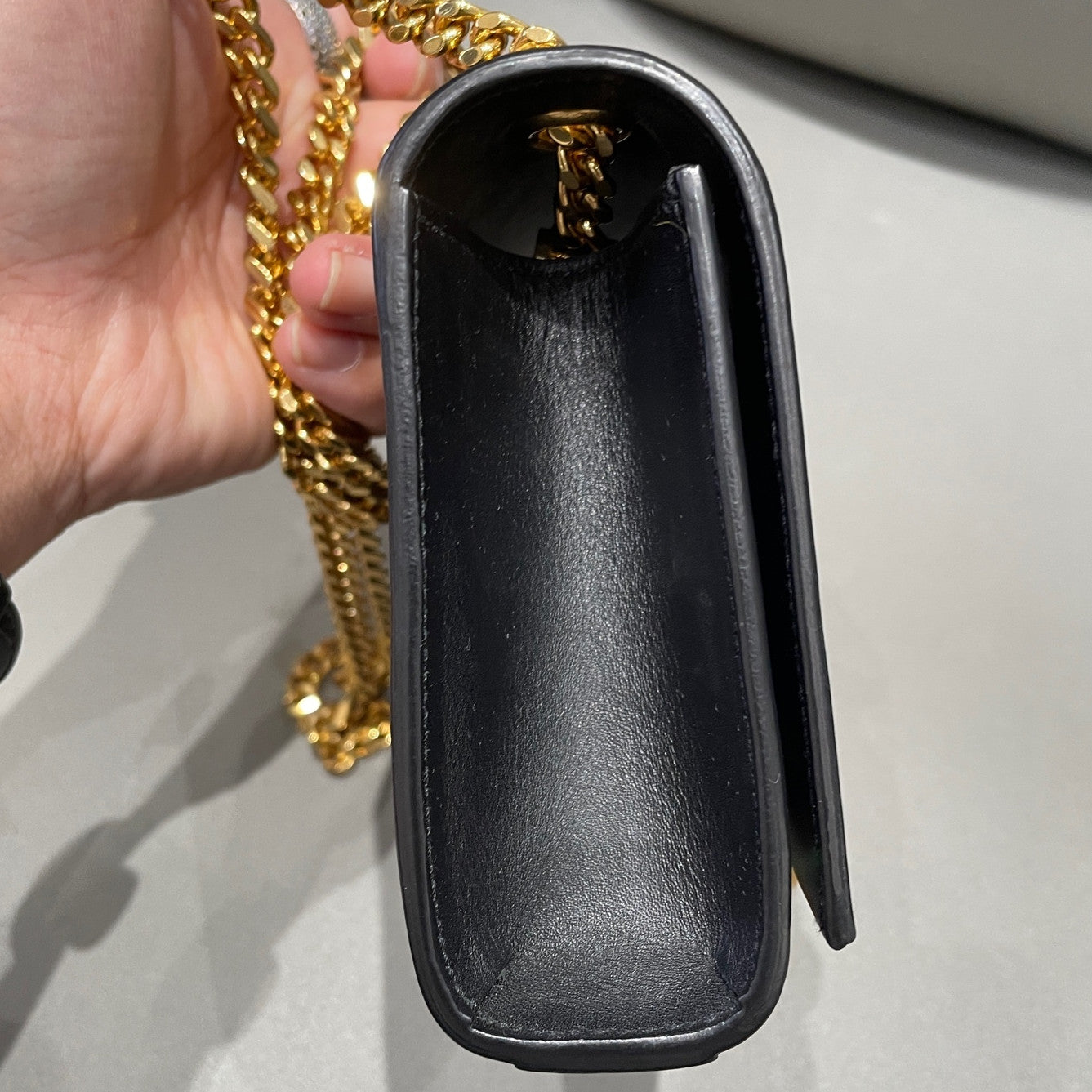 Saint Laurent YSL Tassel Chain Shoulder Crossbody Bag Black Gold Classic