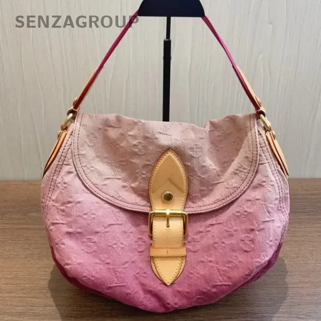 SJ0001 Louis Vuitton Denim Shoulder Bags Sunrise PM Pink Monogram