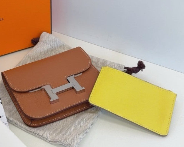 Hermes Constance slim Purse Brown Women DIY Various carrying methods Brand NEW