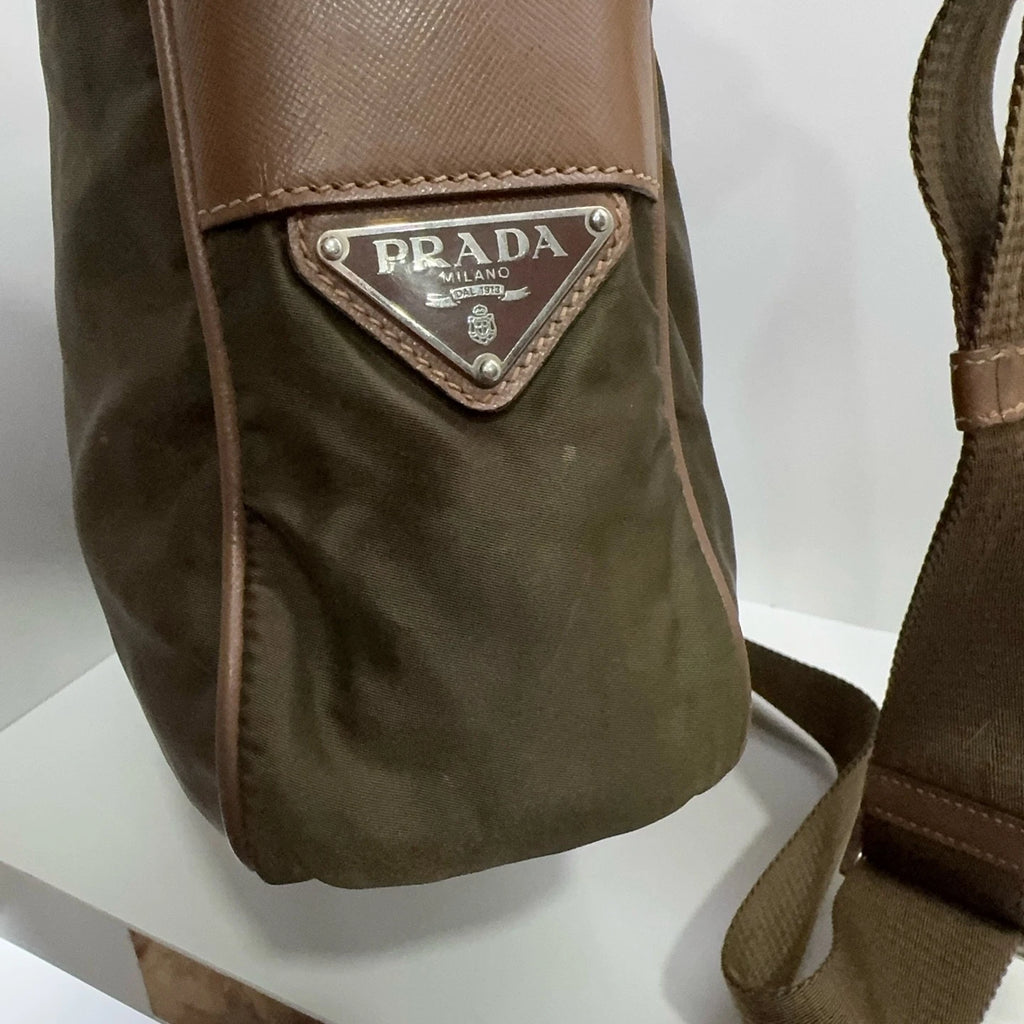 PRADA Nylon Military Green Camera Shoulder Crossbody Bag For Women