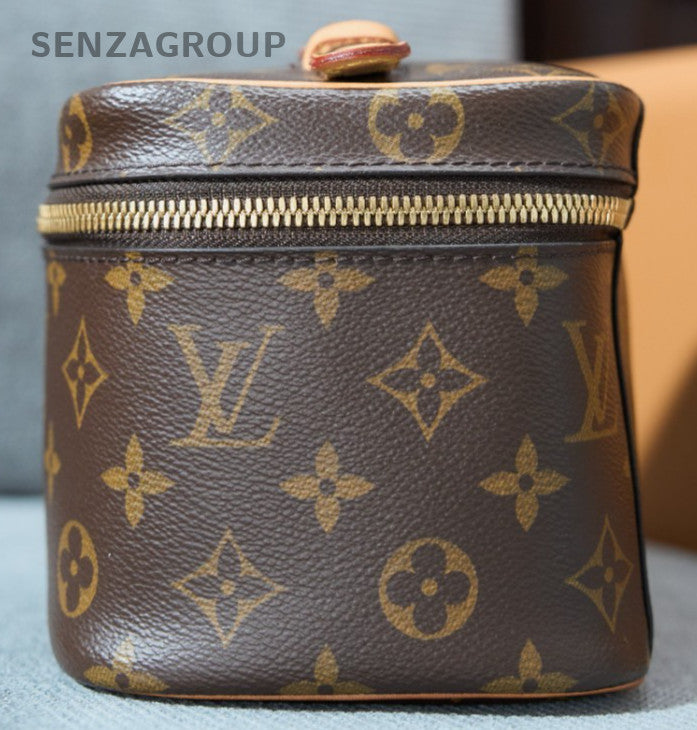 Louis Vuitton Monogram Vintage Top Handle Bag Brown Gold Used Women Classic