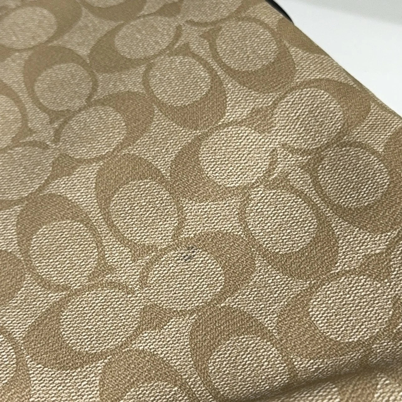 Coach Beige Monogram Canvas Tote Shoulder Crossbody Bag For Women