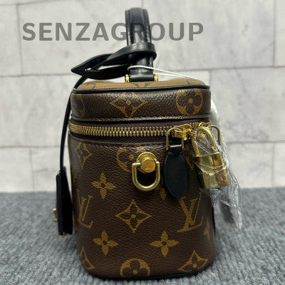 Louis Vuitton Monogram Vanity Chain Crossbody Bag Black Brown Women