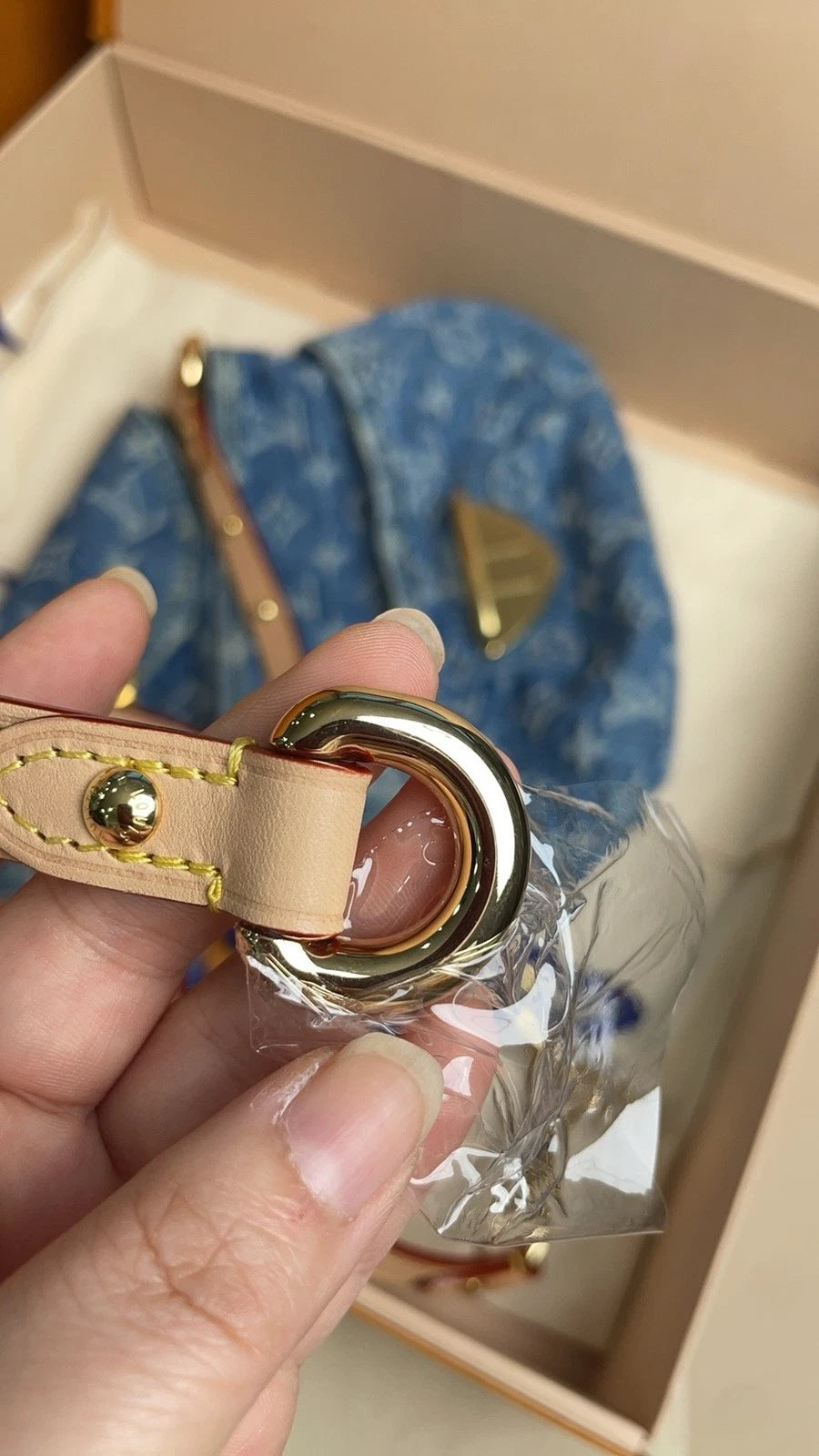 Louis Vuitton Sunset Denim Yuanbao Shoulder Bag For Women