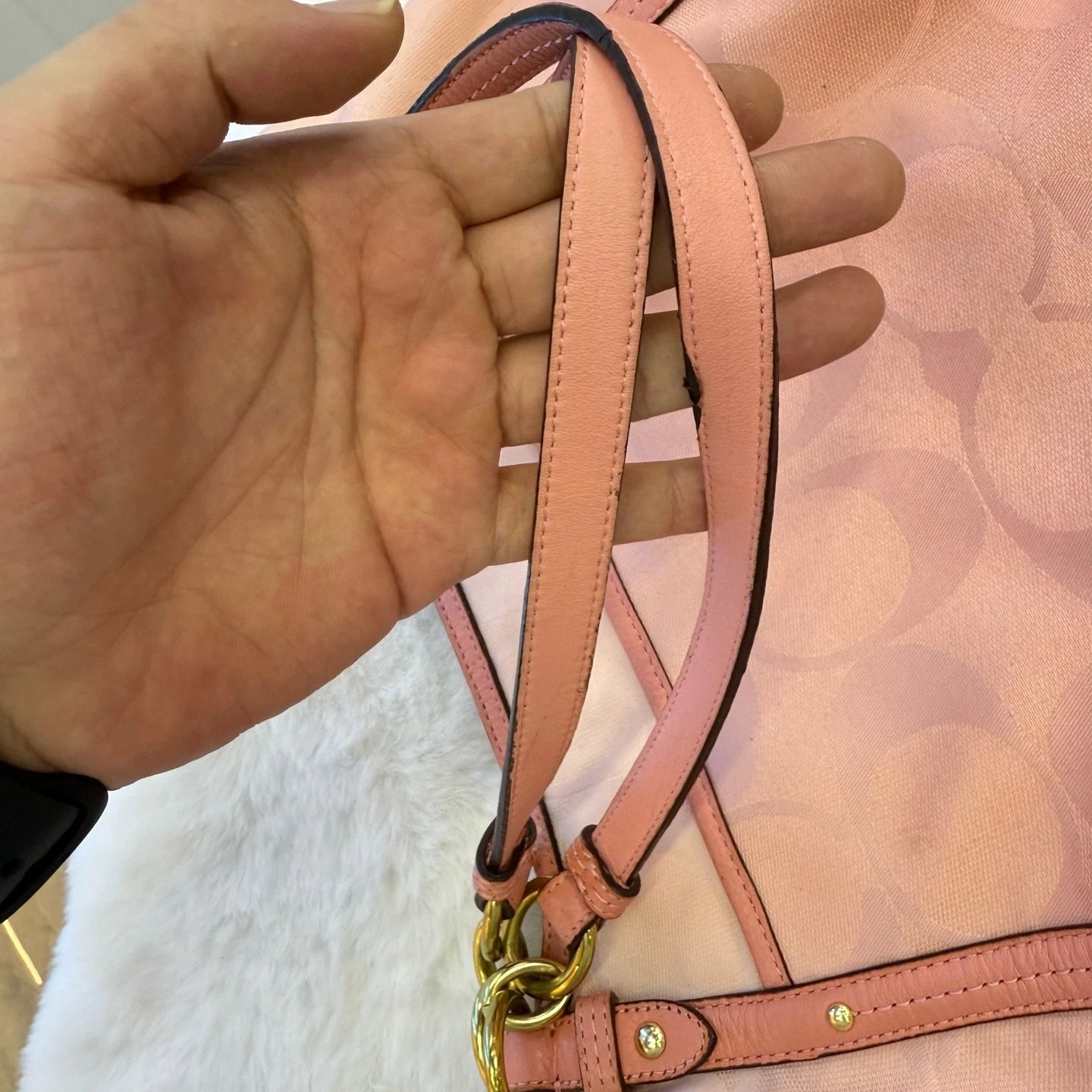 Coach Women Pink Tote Handbag