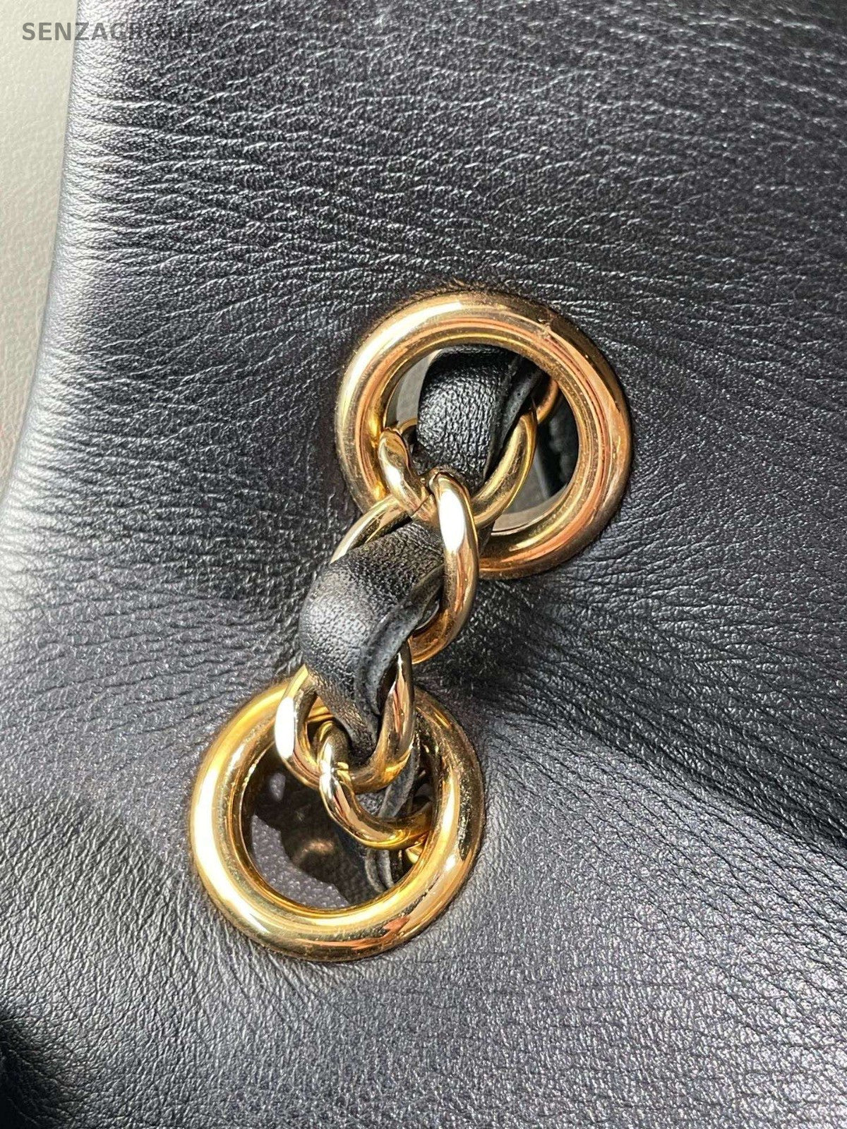 Chanel Salzburg Diamond Backpack Black Gold Unisex Adults Classic