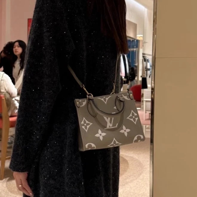 Louis Vuitton Onthego BB Gray Tote Bag For Women
