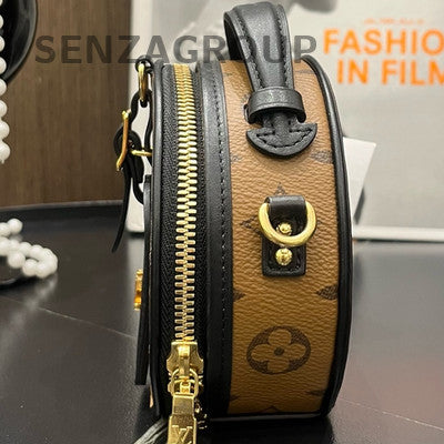 Louis Vuitton Monogram Mini Round Trunk Brown Gold Handbag Classic Women