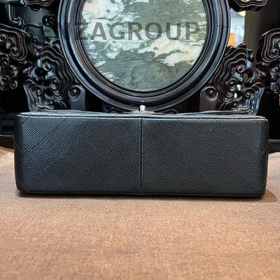 Chanel Black Silver CF Jumbo Chain Shoulder Crossbody Bag