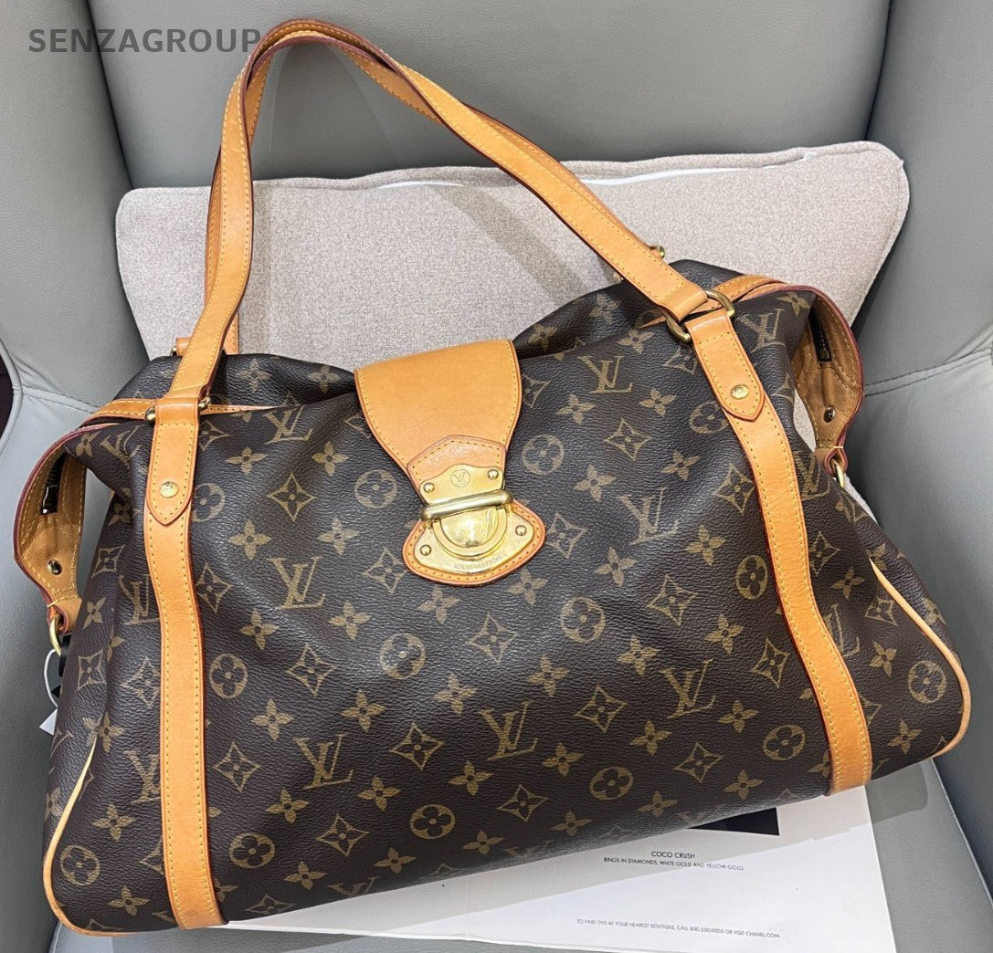 Louis Vuitton Stresa PM Monogram Shoulder Bag Brown Gold Used Women Classic