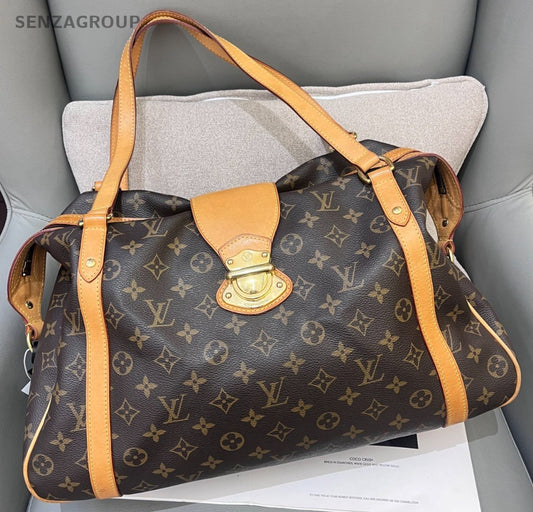 Louis Vuitton Stresa PM Monogram Shoulder Bag Brown Gold Used Women Classic