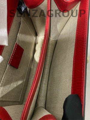Gucci Red Gold Accordion Chain Shoulder Crossbody Bag Classic Fashion Women