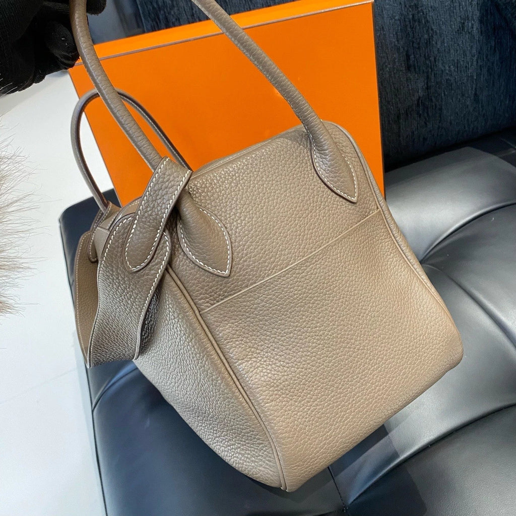Hermes Lindy34 Top Handle Shoulder Bag Gray Silver Women Classic Fashion