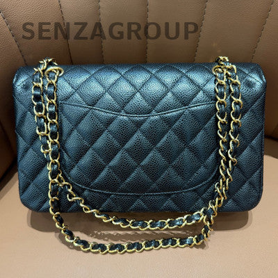 Chanel Black Gold Classic Flap Medium Quilted Chain Shoulder Bag