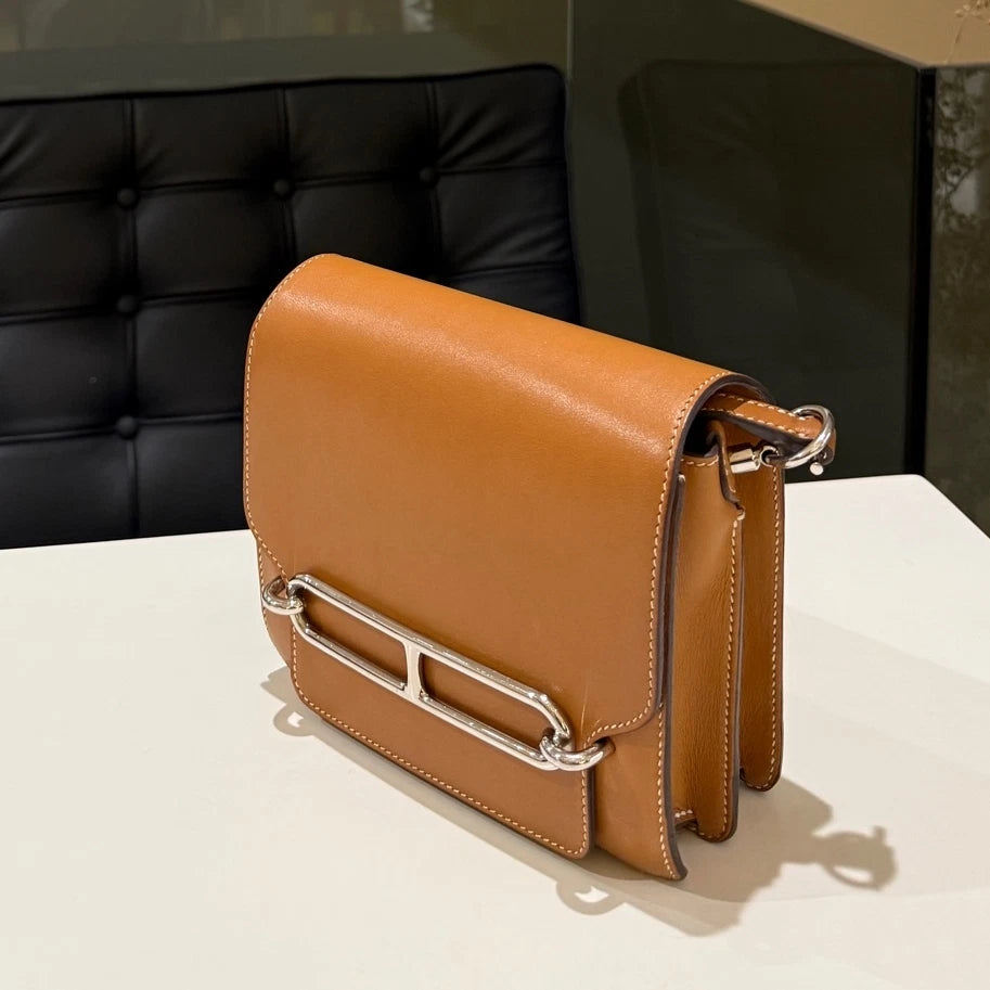 Hermès Roulis 19 Bag Orange Silver Hardware Shoulder Crossbody Bag Women