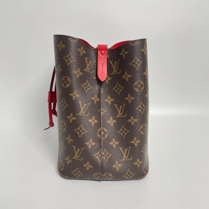 Louis Vuitton Neonoe Monogram Canvas Red Bucket Bag For Women