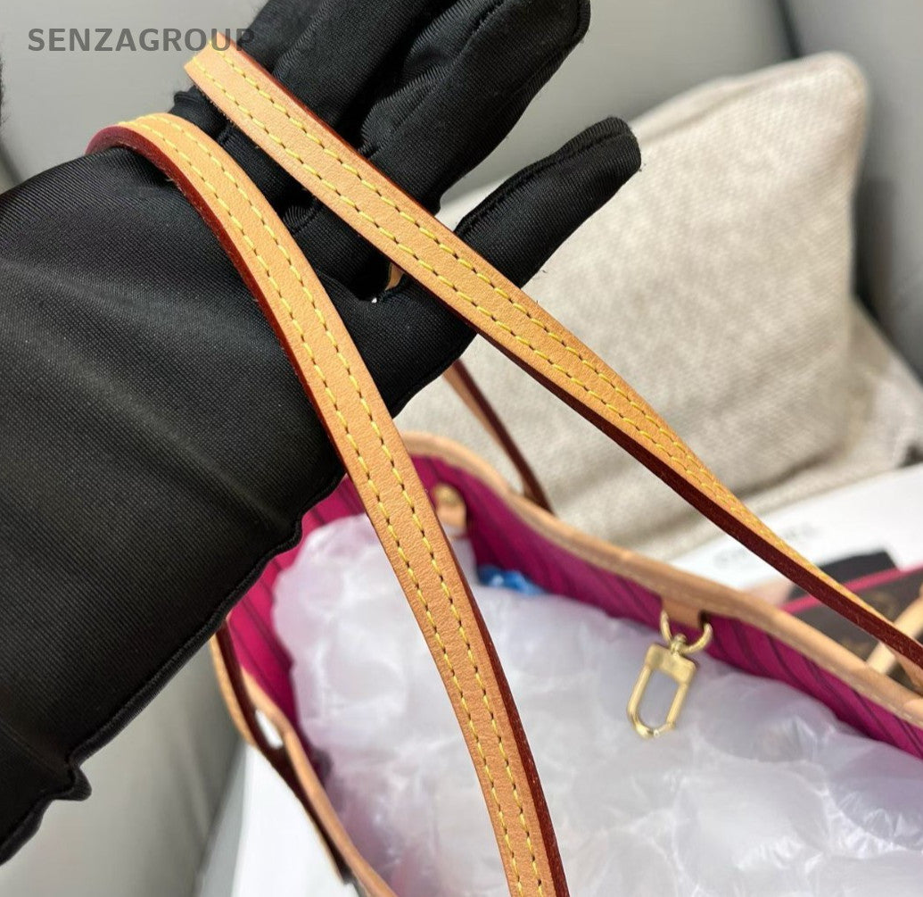 Louis Vuitton Neverfull PM Monogram Shoulder Bag Brown Gold Women Classic
