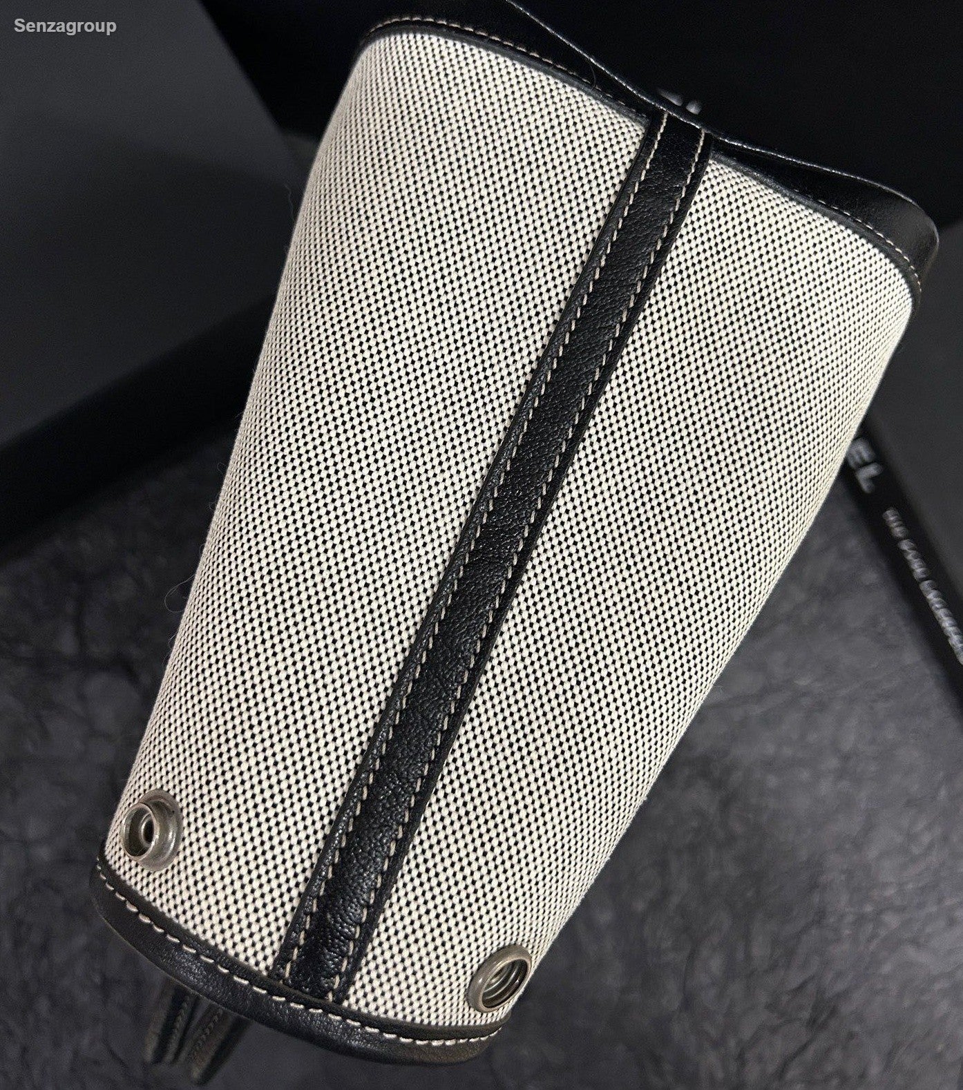 Hermes Garden Party30 Top Handle Bag White And Black Used Women Classic